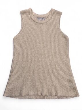 Lefties Sleeveless Knit Tank Top Lightweight Beige Neutral size XS
